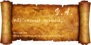 Várkonyi Arnold névjegykártya