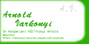 arnold varkonyi business card